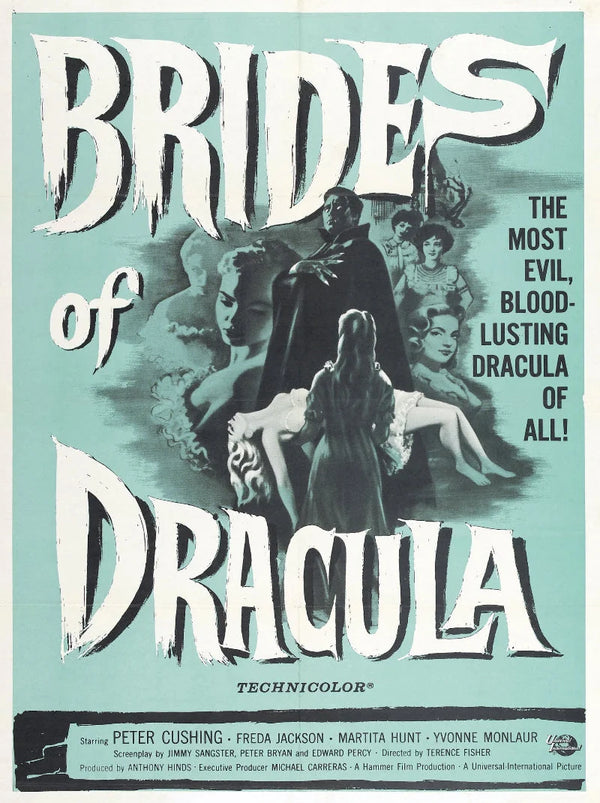 The Brides of Dracula Movie Poster - Classic Hammer Horror Movie Poster | Film Wall Art Print