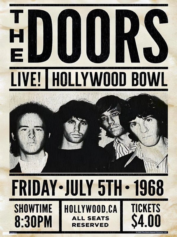 The Doors Live at The Hollywood Bowl 1968 - Iconic Concert Poster Movie Poster | Film Wall Art Print