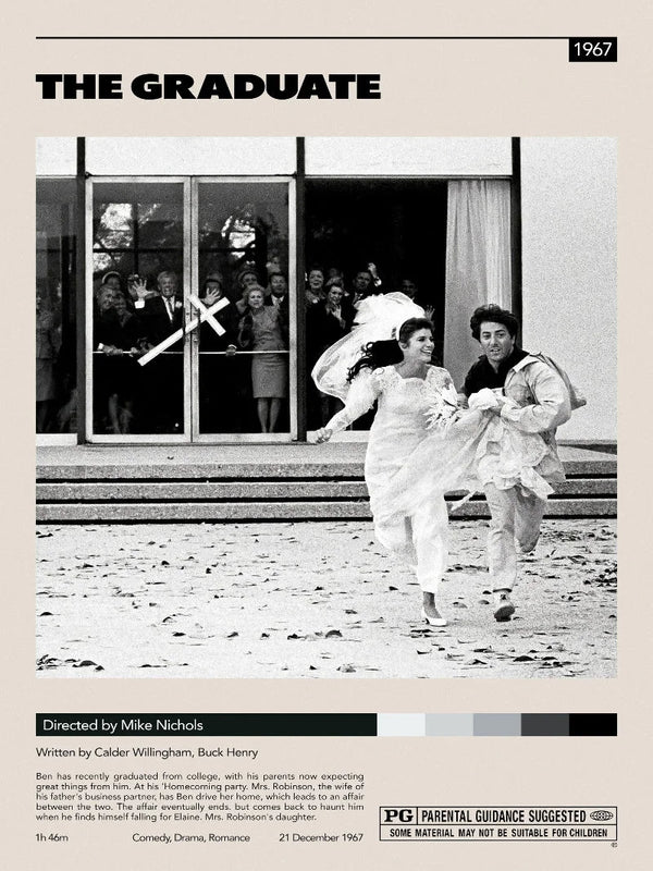 The Graduate Minimalist Movie Poster Art Print Movie Poster | Film Wall Art Print