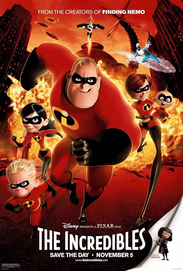 The Incredibles Movie Poster - Pixar Superhero Family Film Art Movie Poster | Film Wall Art Print