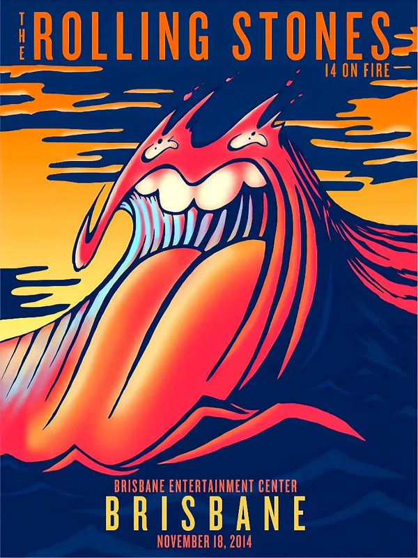 The Rolling Stones Brisbane Entertainment Center 2014 Poster Movie Poster | Film Wall Art Print