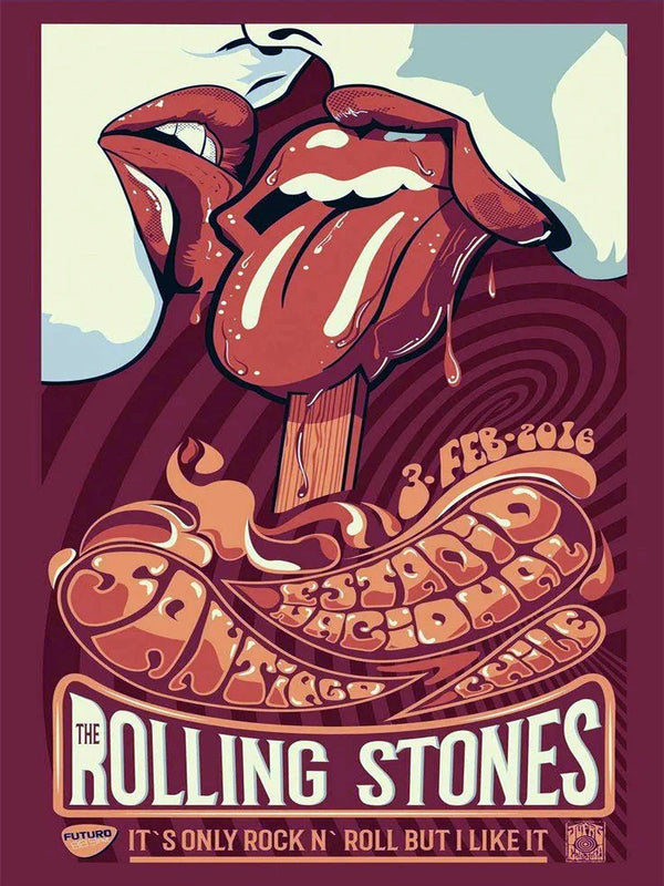 The Rolling Stones Estadio Nacional Santiago Chile 2016 Poster Movie Poster | Film Wall Art Print