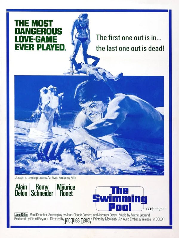 The Swimming Pool Movie Poster - Vintage Film Art Print Movie Poster | Film Wall Art Print