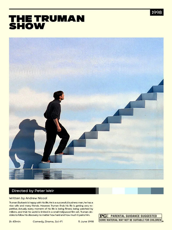 The Truman Show Minimalist Movie Poster Design Movie Poster | Film Wall Art Print