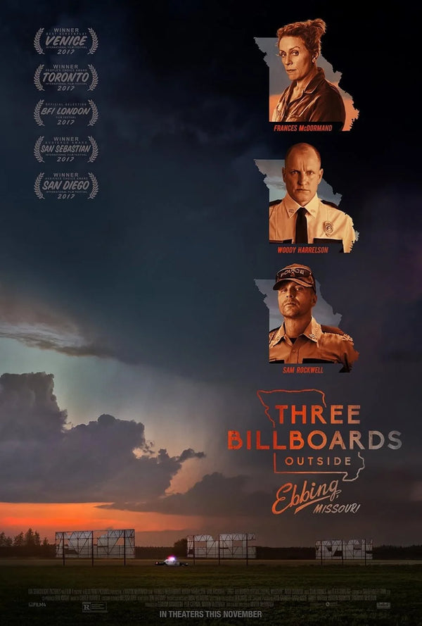 Three Billboards Outside Ebbing, Missouri - Movie Poster Movie Poster | Film Wall Art Print