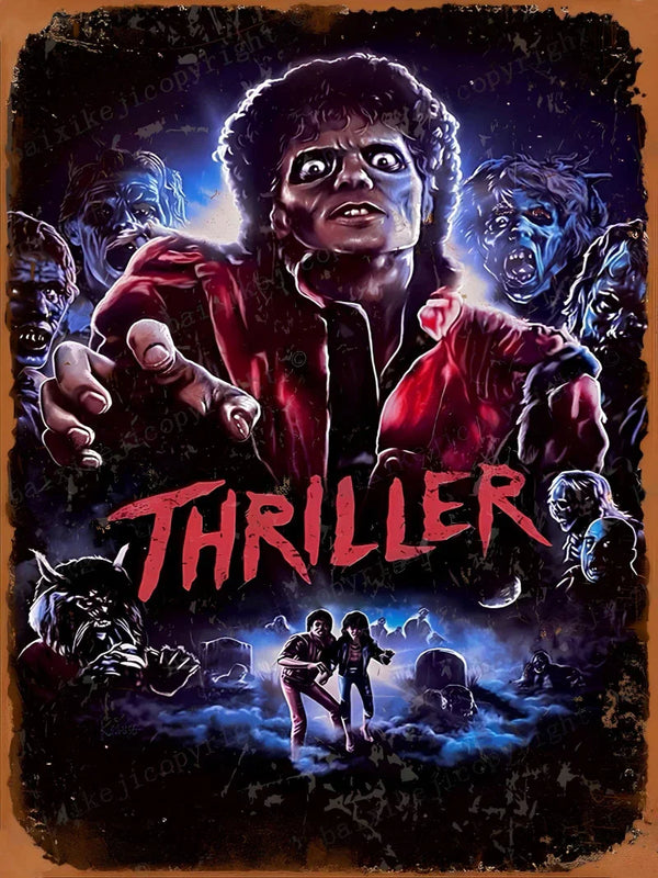 Thriller Music Video Poster - Michael Jackson Iconic Artwork Movie Poster | Film Wall Art Print