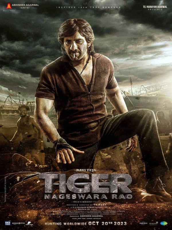 Tiger Nageswara Rao Movie Poster - Official Telugu Film Movie Poster | Film Wall Art Print