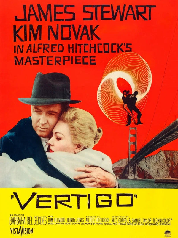 Vertigo Movie Poster - Alfred Hitchcock Classic Film Art Movie Poster | Film Wall Art Print
