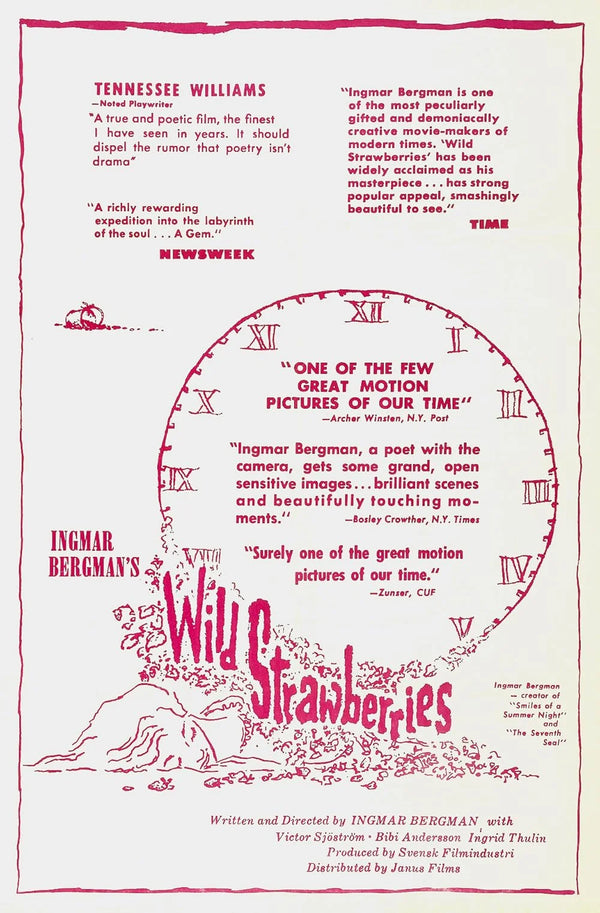 Wild Strawberries Movie Poster - Ingmar Bergman Classic Film Art Movie Poster | Film Wall Art Print