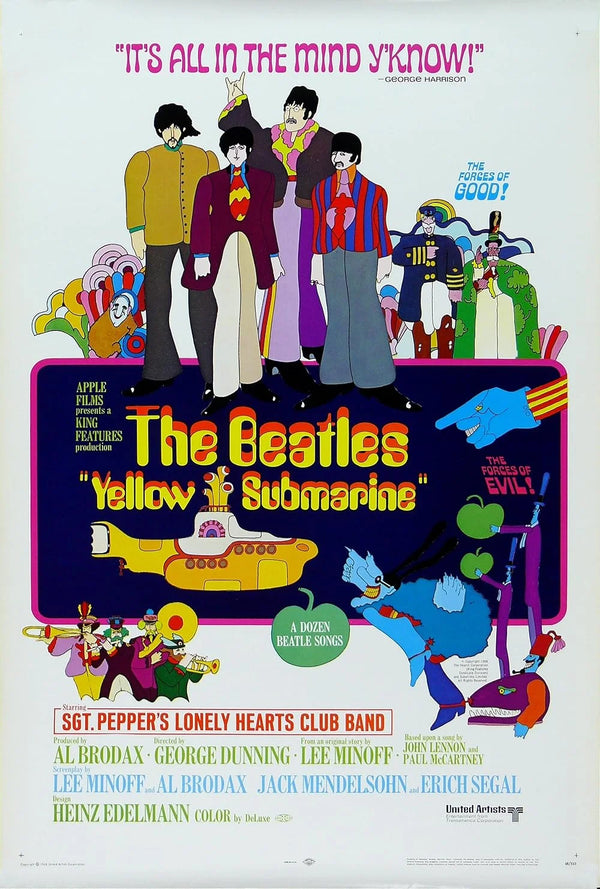 Yellow Submarine (Italian) (1968) - Animation Adventure Comedy Movie Poster | Film Wall Art Print